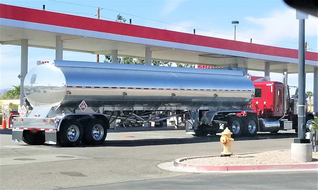 Gas and Oil Tanker Truck and Trailer